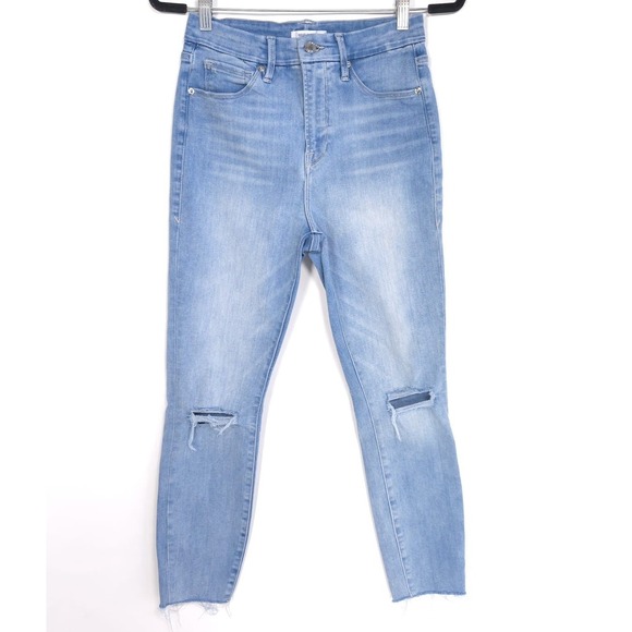 GOOD AMERICAN Size 6/28‎ Jeans GOOD WAIST Crop Raw Edge GWCFH367T Blue 352 - Picture 5 of 16